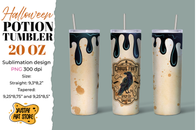 Halloween tumbler sublimation. Crows Foot Label design