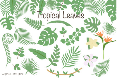 Vector Tropical Leaves Set
