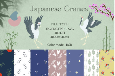 Japanese Cranes Clipart