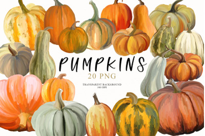 Autumn pumpkins clipart