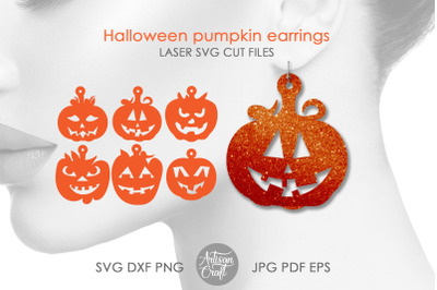 Pumpkin earrings, Halloween pumpkin earrings, jackolantern earrings