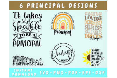 Principal SVG Bundle&2C; 6 Designs&2C; Principal Quotes SVG&2C; Principal PNG