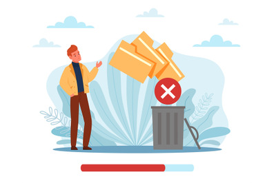 Delete, moving unnecessary files to trash. Clearing documents, optimiz