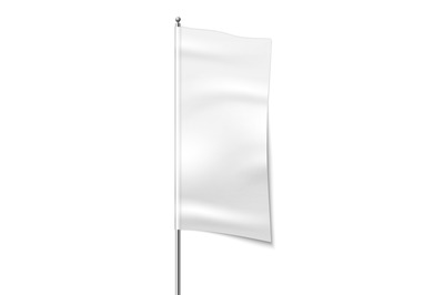 Event promotion banner template. White textile flag