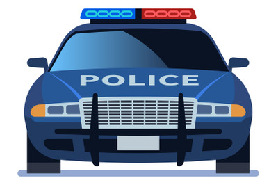 Police car front view. Patrol auto icon