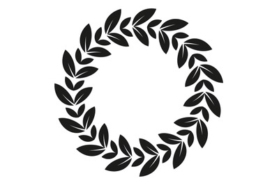 Round laurel foliage frame. Retro badge template