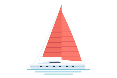 Sailing ship icon. Red sail boat. maritime symbol