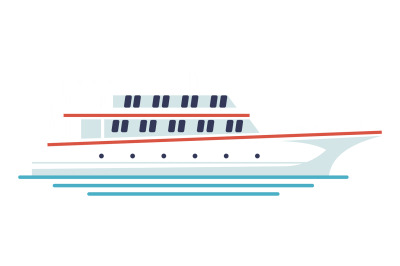 Passenger ship icon. White nautical travel vessel