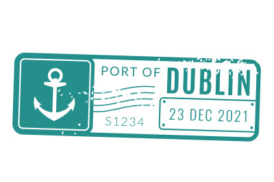 Marine port destination stamp. Sea travel label