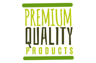 Premium quality products label. Organic food mark