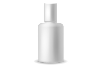 White plastic bottle mockup. Realistic liquid container