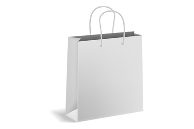 Shopping package blank template. Paper bag mockup