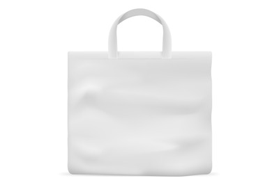 White fabric bag for shopping. Realistic blank mockup