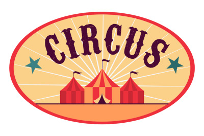 Festival event logo. Round circus vintage label