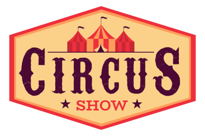 Circus sign template. Magic show retro logo