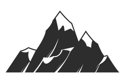 High peak range icon. Natural rock mountain