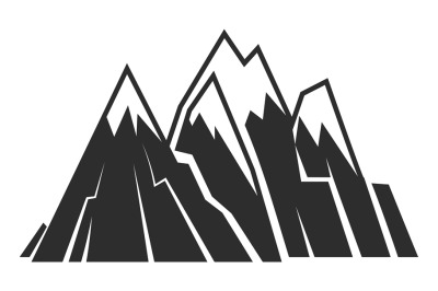 Mountain range icon. Black high peak symbol