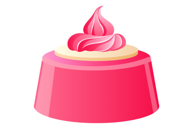 Candy with pink cream swirl. Sweet dessert icon