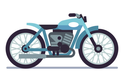 Moped icon. Cartoon motorcycle side view. City transport