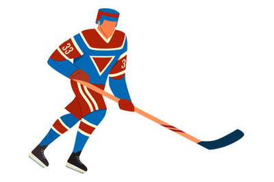 Hockey player on ice. Winter sport active man