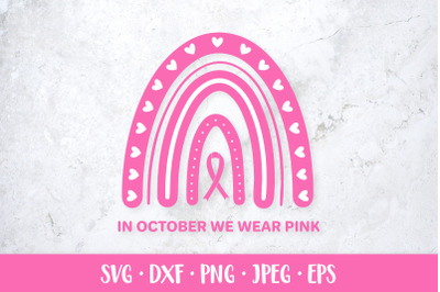 In October we wear pink SVG. Breast cancer awareness month