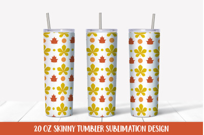 Fall Leaves Tumbler Wrap Sublimation. Autumn Skinny Tumbler