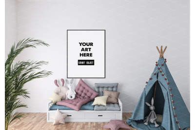 Interior scene artwork background frame mockup