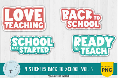 4 Back To School Stickers Vol. 3&2C; Personal stickers