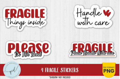 4 Fragile Stickers For packaging Insert Order