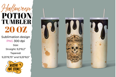 Halloween tumbler sublimation. Skull Powder Potion Label