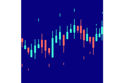 Forex Trade Signals Chart Concept Card Background. Vector