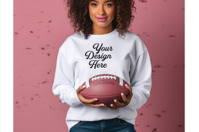 Football White Woman Mockups&2C; Sports Mockups Digital Download