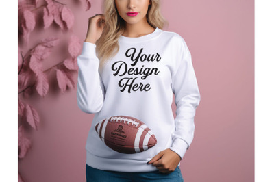 Football White Woman Mockups&2C; Sports Mockups Digital Download