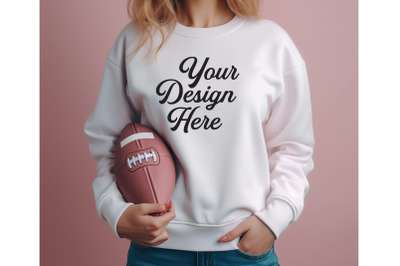 Football White Woman Mockups&2C; Sports Mockups Digital Download