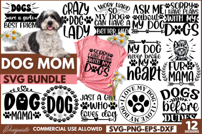 Dog Mom SVG Bundle, Dog Mom Bundle, Christmas Dog SVG Bundle