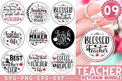 Teacher Keychain SVG Bundle&2C; Teacher SVG Bundle