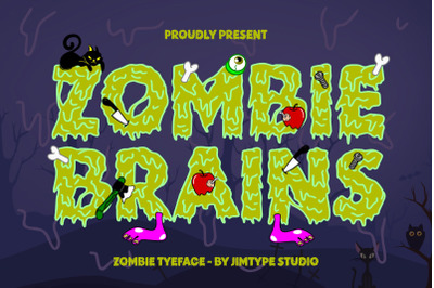 Zombie Brains -Halloween Font, Zombie Font