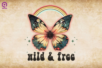 Wild &amp;amp; Free Hippie Butterfly Vintage