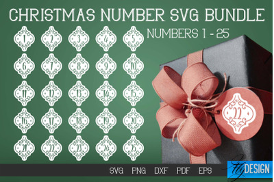 Christmas Numbers SVG | Christmas Design SVG | Christmas Ornament