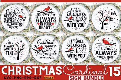 Christmas Memorial Bundle SVG, Christmas Cardinals SVG Bundle