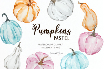 Watercolor Pumpkin Pastel Clipart