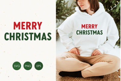 Merry Christmas SVG, Christmas Svg, Red and green text