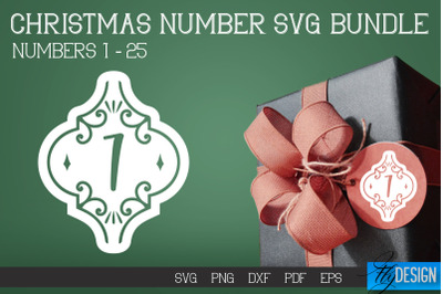 Christmas Numbers SVG | Christmas Design SVG | Christmas Ornament