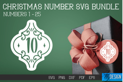 Christmas Numbers SVG | Christmas Design SVG | Christmas Ornament