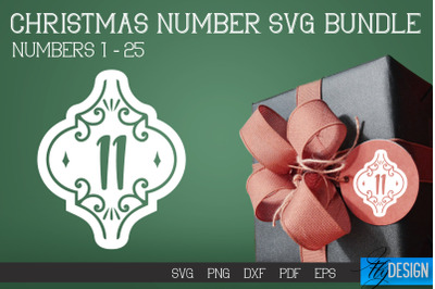 Christmas Numbers SVG | Christmas Design SVG | Christmas Ornament