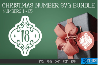 Christmas Numbers SVG | Christmas Design SVG | Christmas Ornament