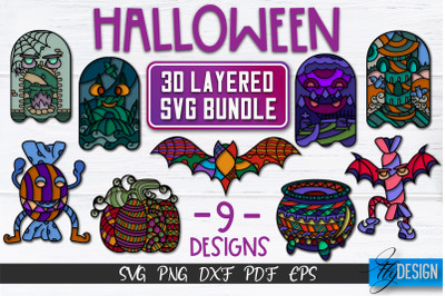 3D Layered Halloween SVG Bundle | Halloween Design SVG | 3D Layered De