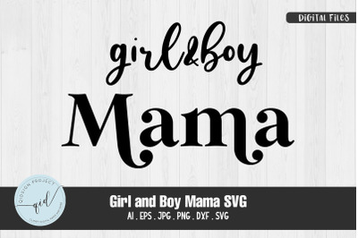Girl and Boy Mama SVG Sticker File