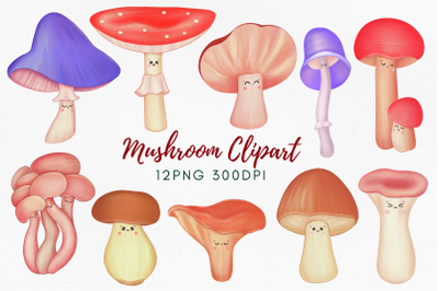 Kawaii Mushroom Clipart PNG