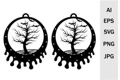 Earrings and pendants for Halloween, svg template